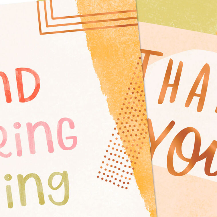 Pastel Geometric Shapes Thank You Cards Pack Card Cover Detail image number 4