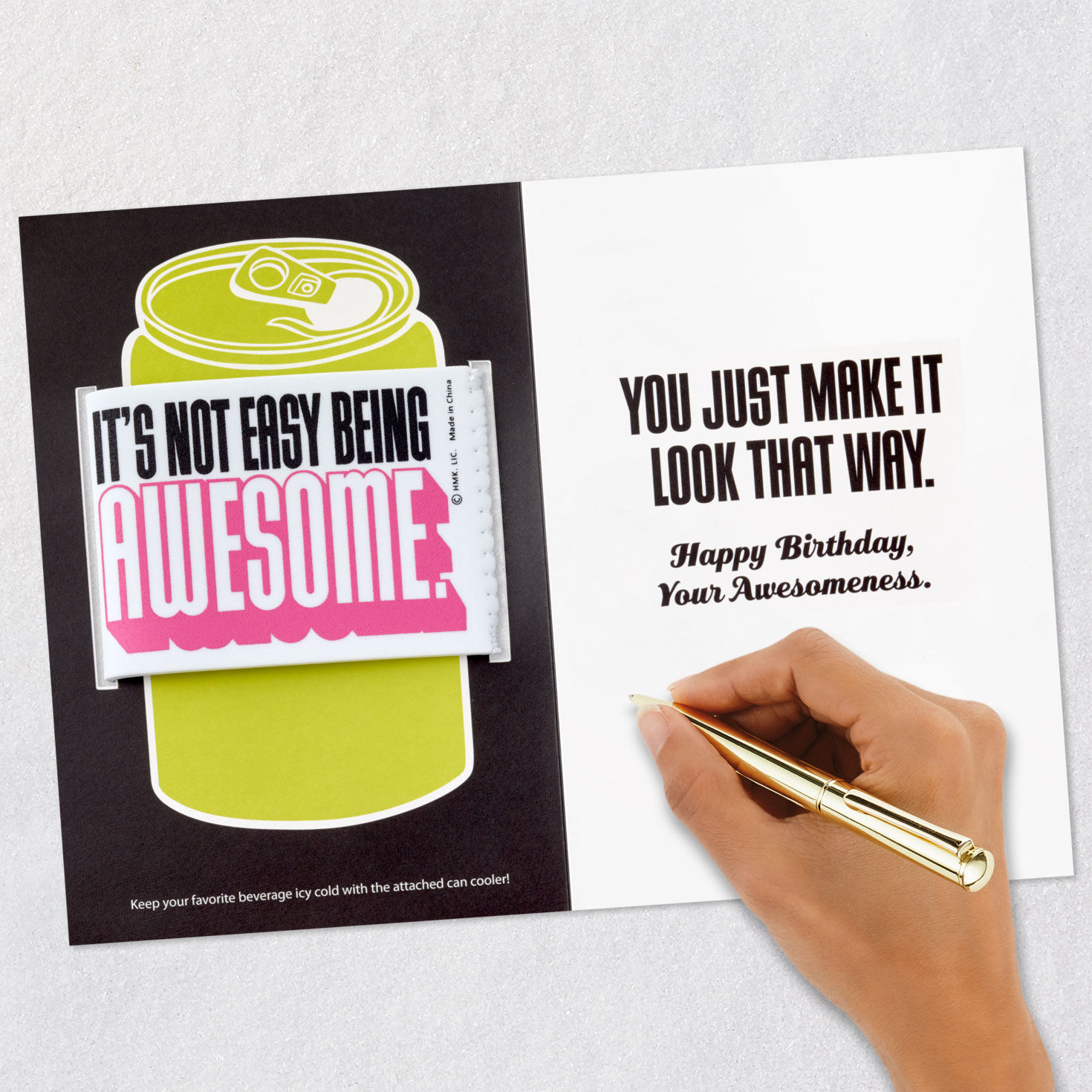 Awesome Funny Birthday Card With Can Cooler, , large image number 7