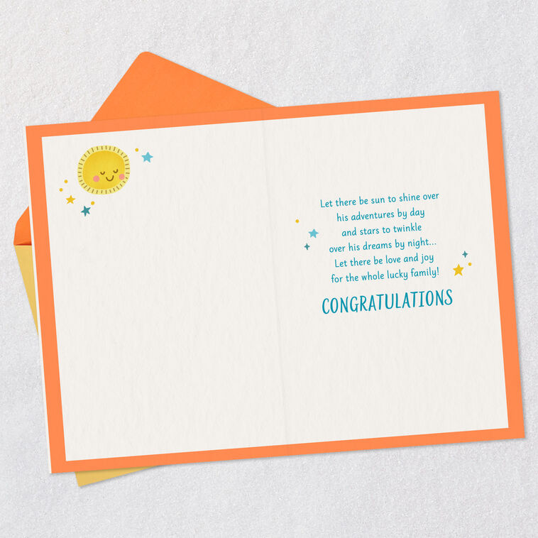 Smiling Sun Collage New Baby Boy Card  image number 3