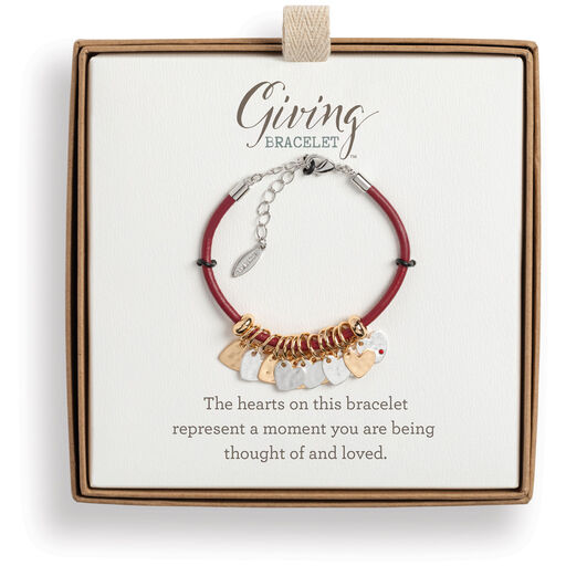 Heart Charms Red Giving Bracelet, 