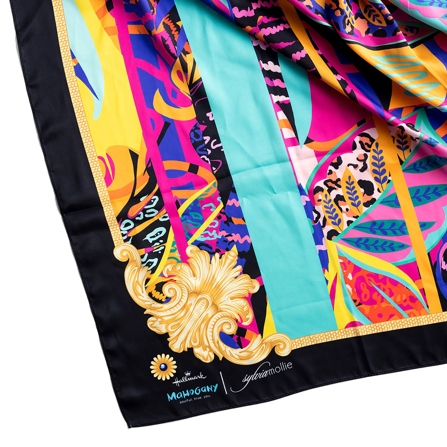 Sylvia Mollie Bold and Bright Abstract Scarf, Bold & Bright Abstract, large image number 3