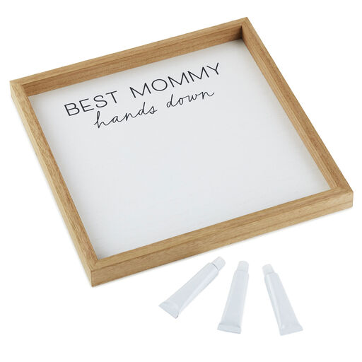Best Mommy Hands Down Wood Sign Handprint Kit, 