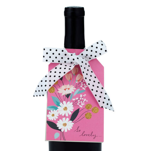 Pink Floral Large Gift Tag and Ribbon Set, 