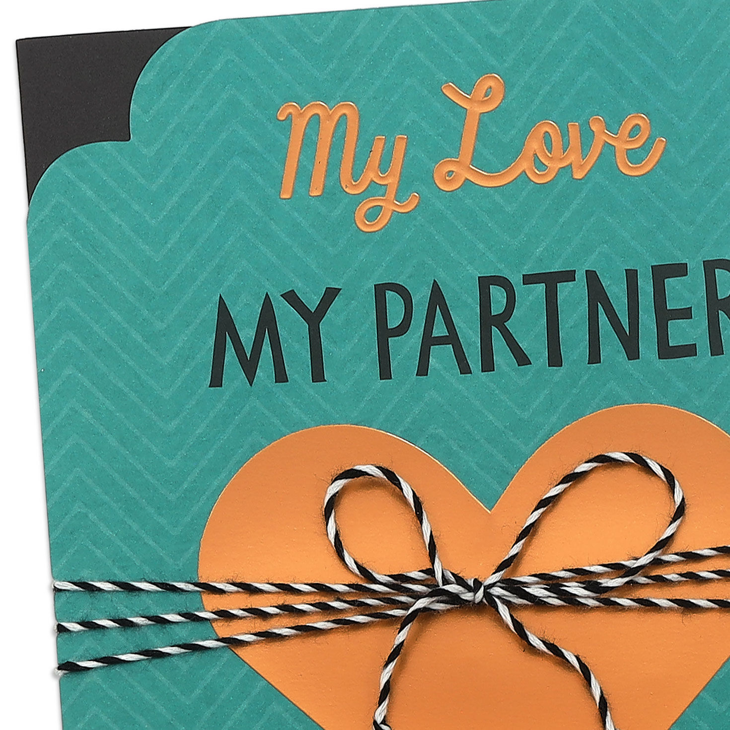 Green and Bronze Heart Love Card Card Front Detail image number 4