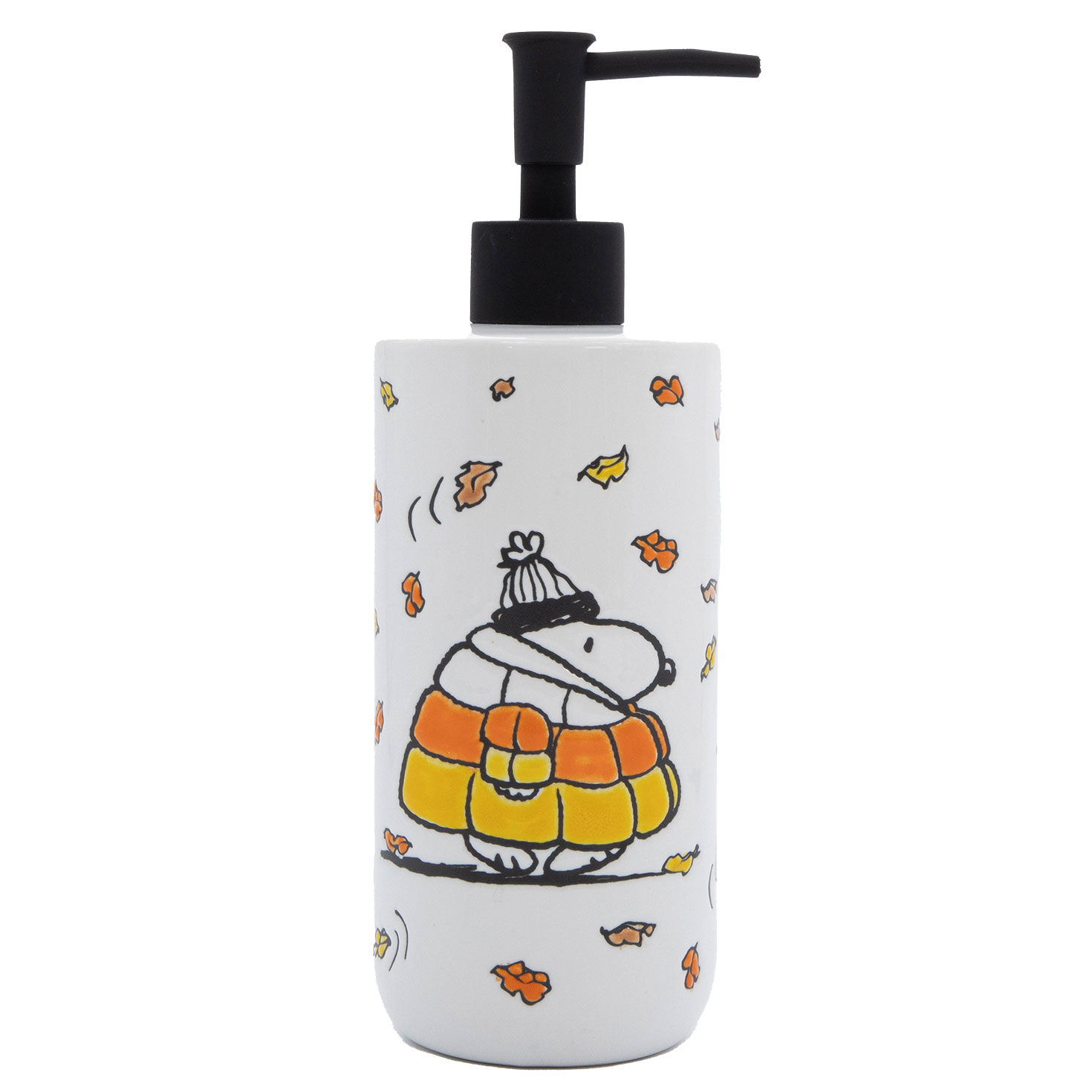 Peanuts Snoopy Candy Corn Puffer Coat Lotion or Soap Holder front image number 1