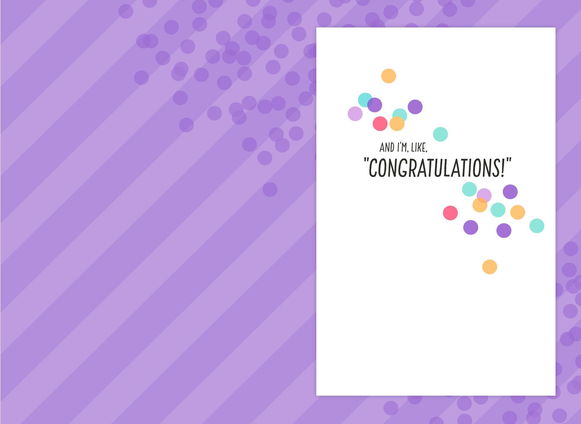 Confetti Dots Bat Mitzvah Congratulations Card