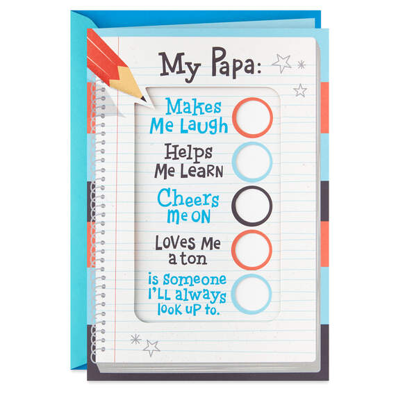 Best Papa Checklist Father's Day Card, , large image number 1