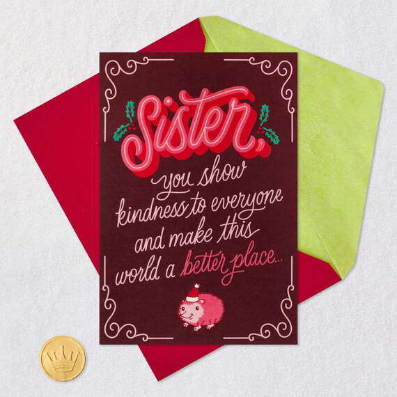 Save Some Room on the Nice List Funny Pop-Up Christmas Card for Sister, , large image number 5