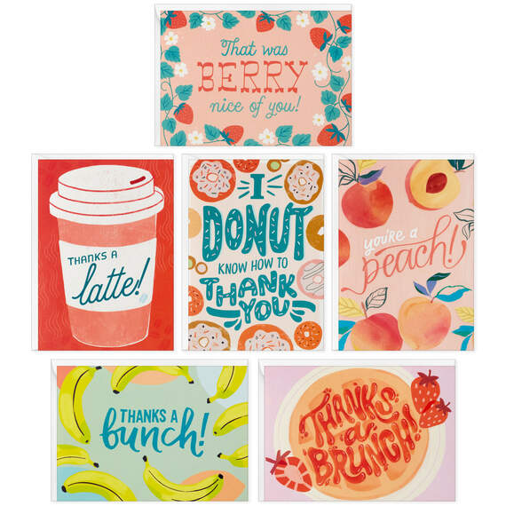Fun Foods Thank-You Note Cards, Pack of 36