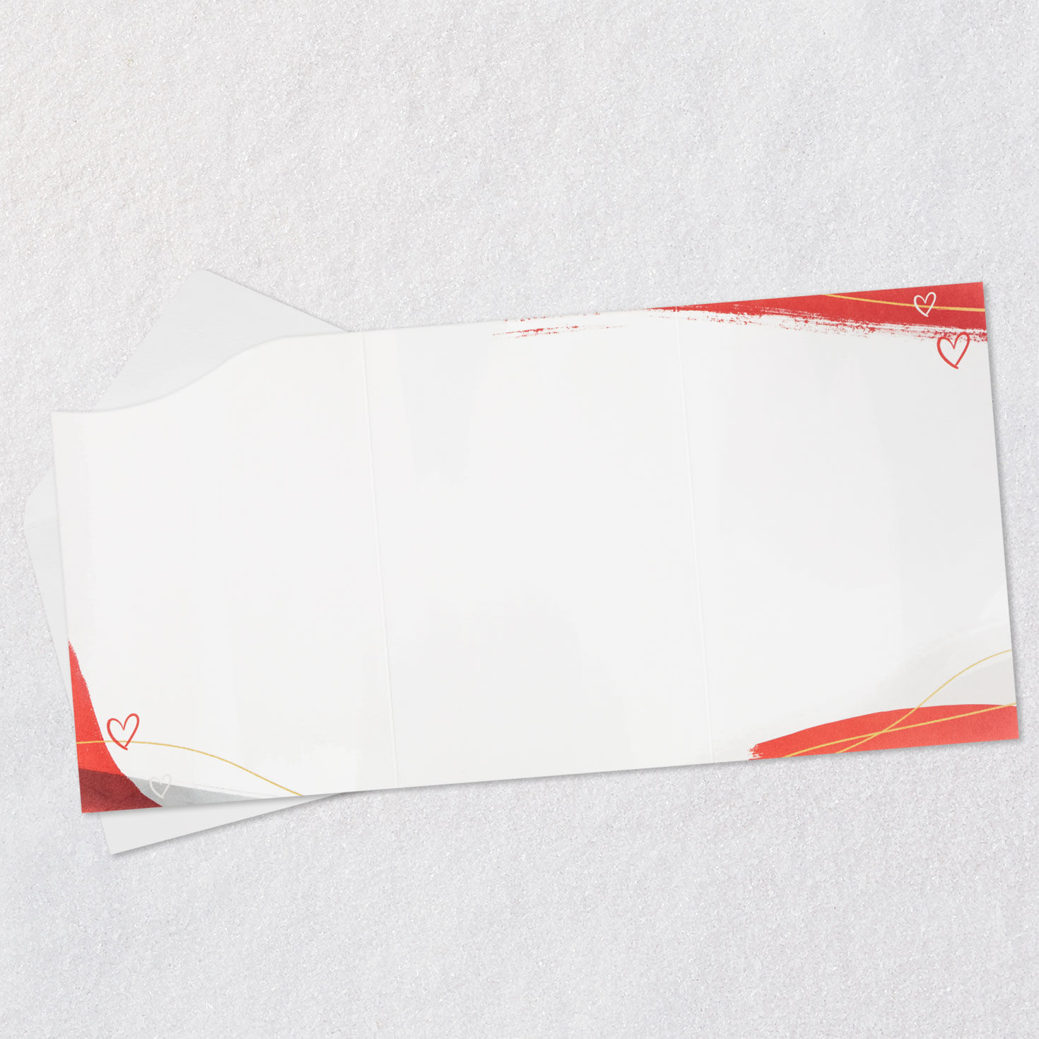 Red Waves on Pink Valentines Day Card for Husband Open card with envelope image number 4