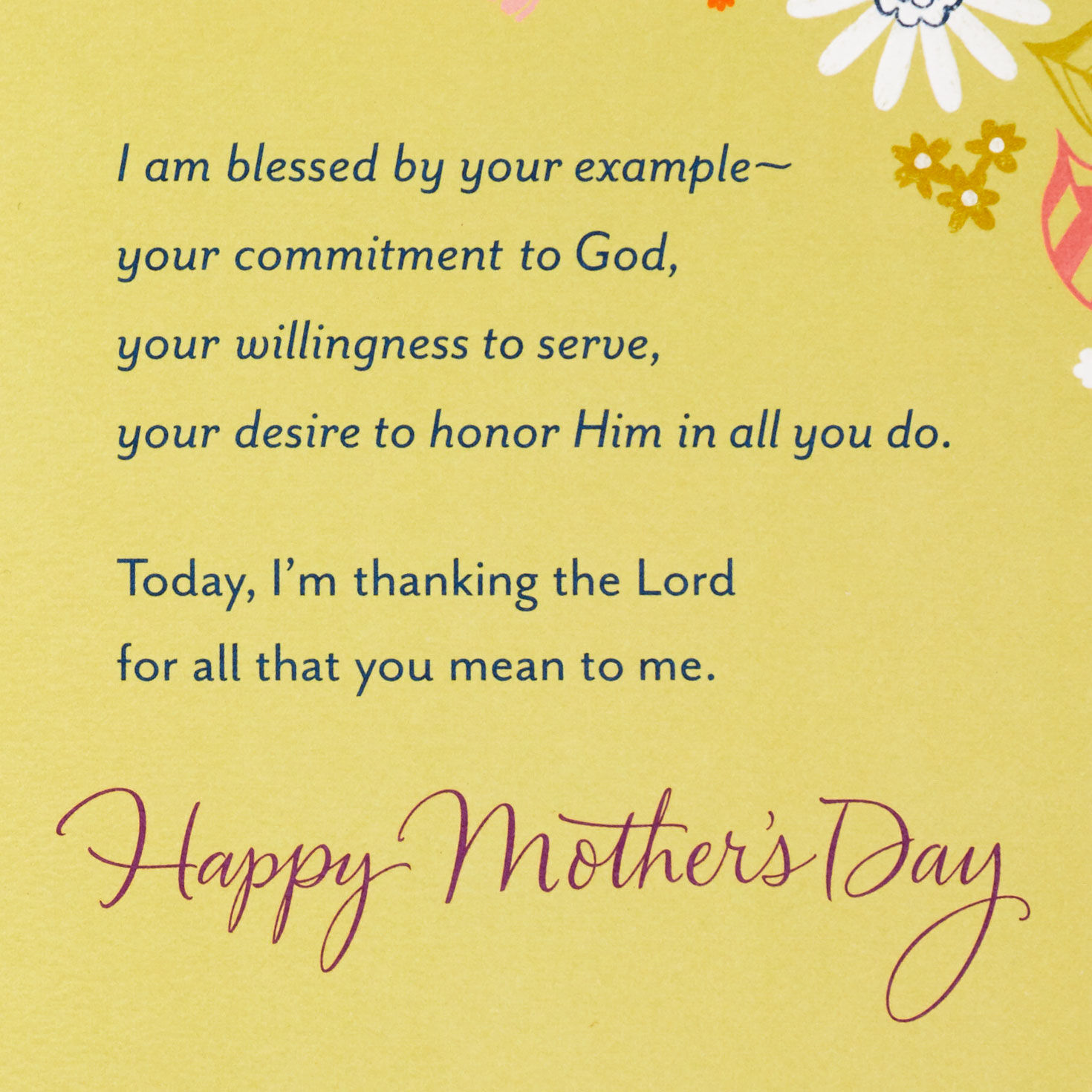 Modern Flower Sketches Religious Mother's Day Card sentiment image number 2