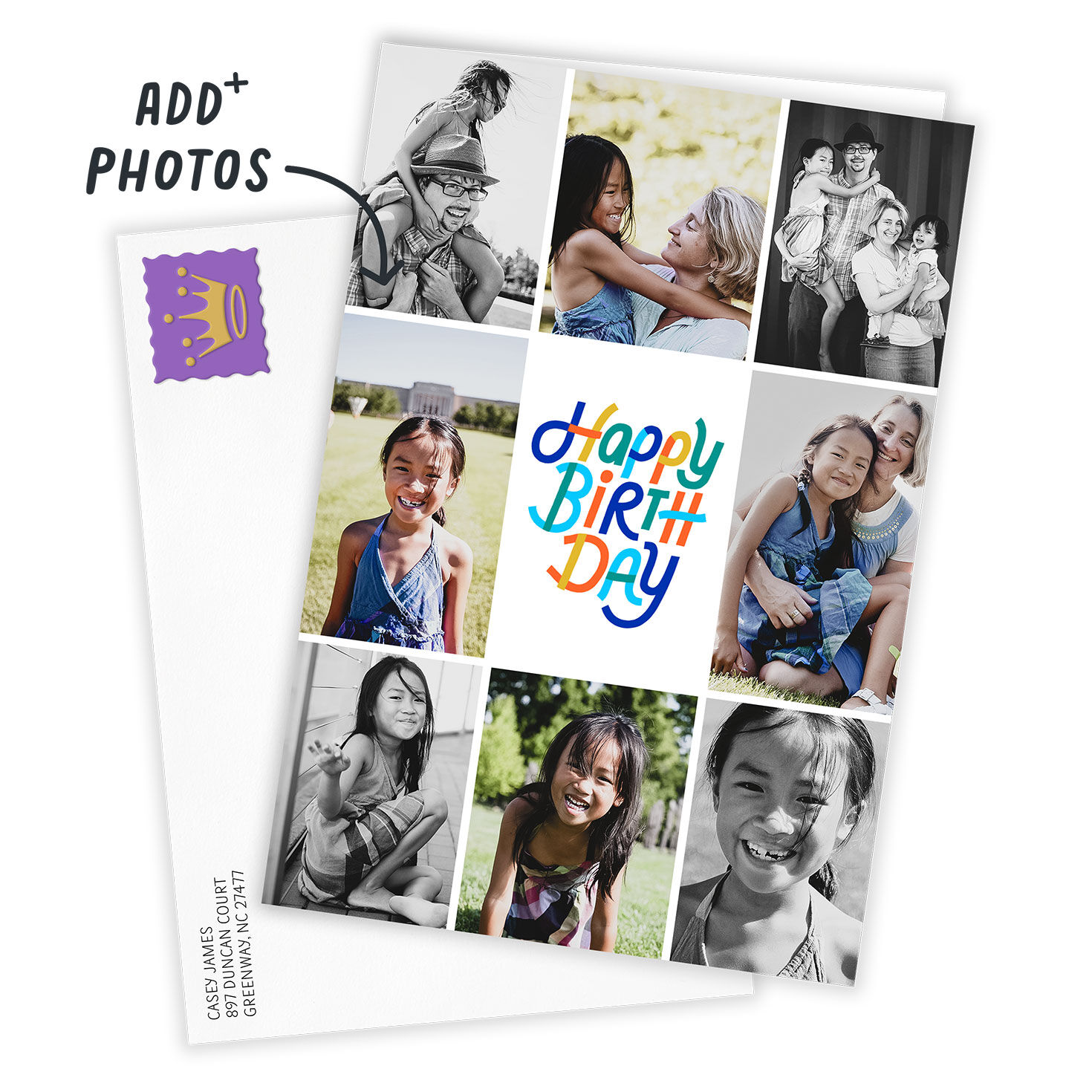 Photo Collage Frame Custom Birthday Card, , large image number 2