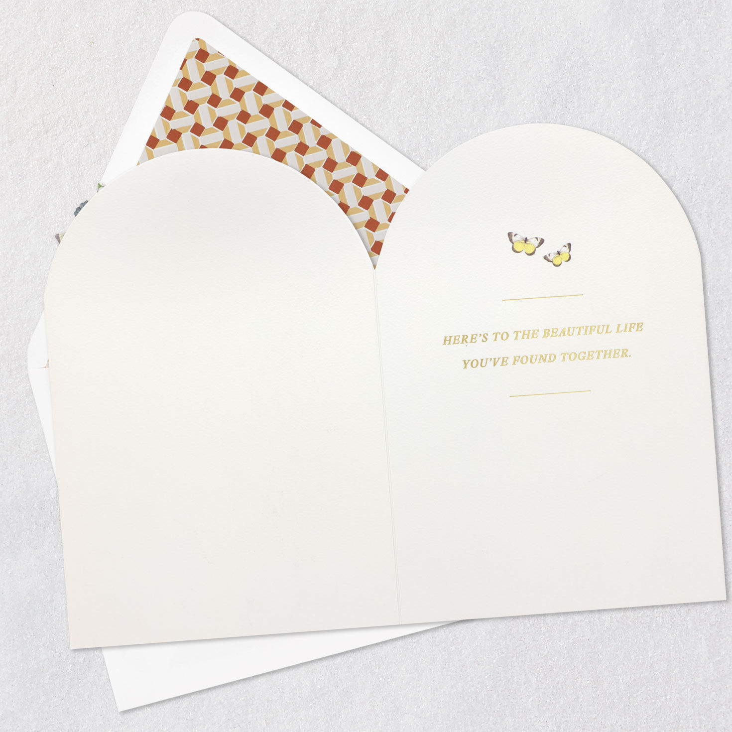 Fall Flowers Wedding Congrats Card for Couple Open card with envelope image number 3
