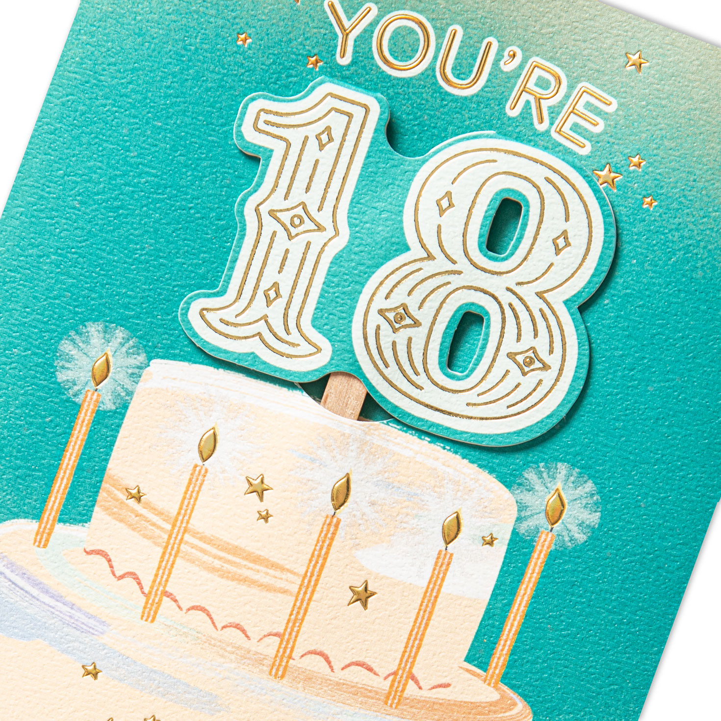 Birthday Cake 18th Birthday Card With Cake Topper Card Front Detail image number 5