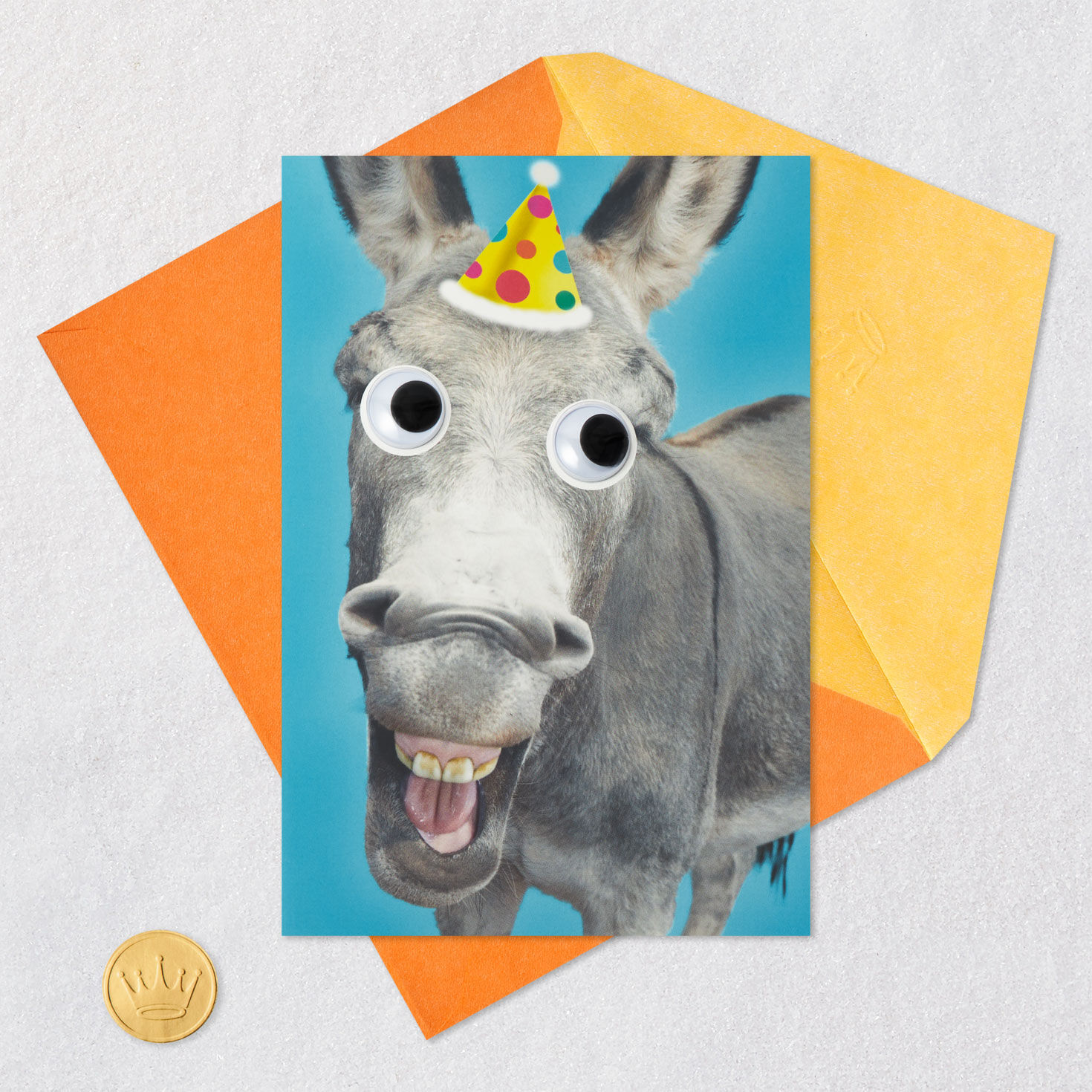 Donkey Ass Funny Birthday Card Card Front with Envelope and Gold Seal image number 5