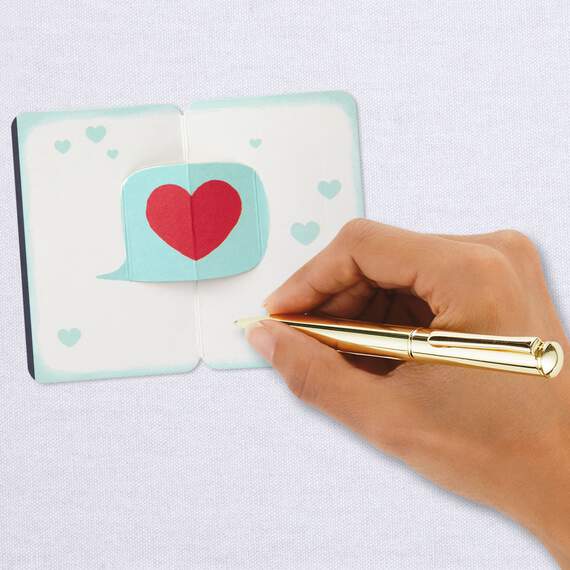 3.25" Mini Text Heart Emoji Blank Pop-Up Love Card, , large image number 7