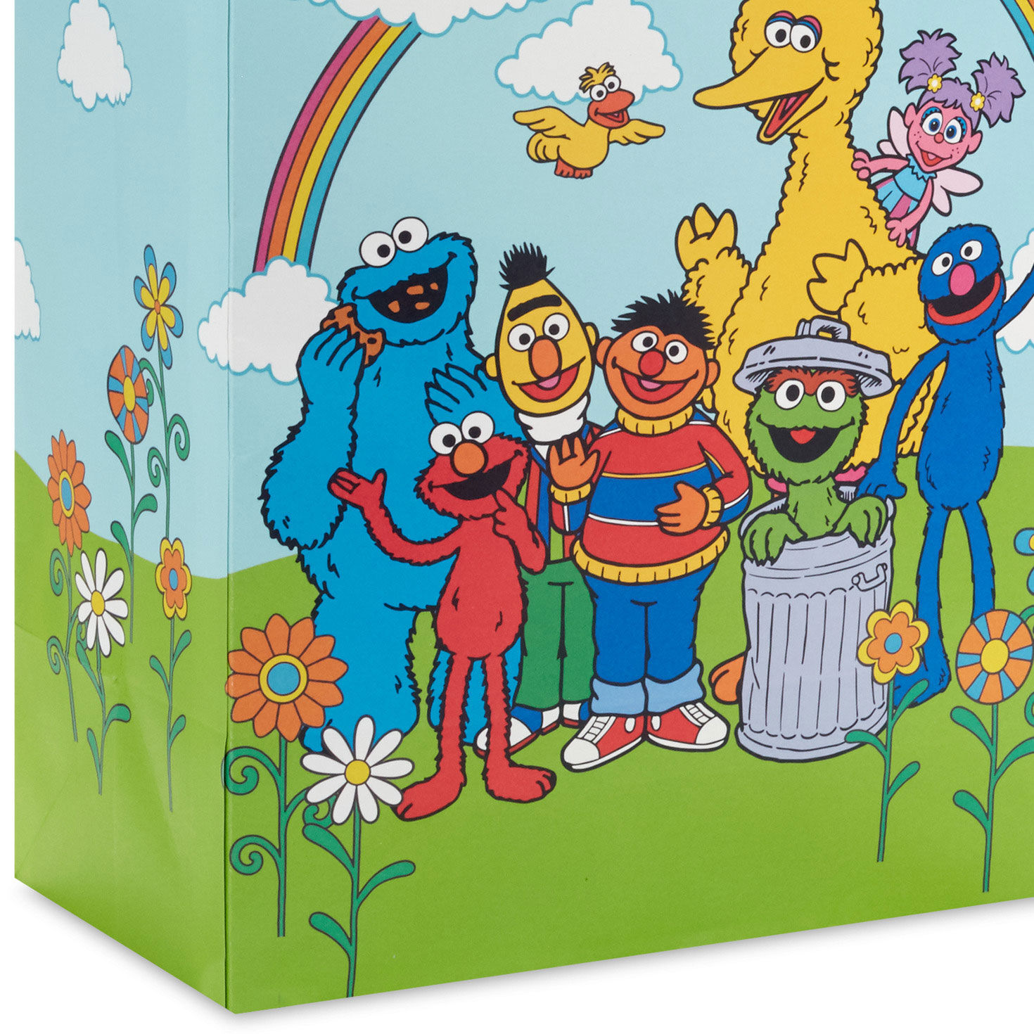 13" Sesame Street Friends Under Rainbow Large Gift Bag With Tissue Paper, , large image number 5