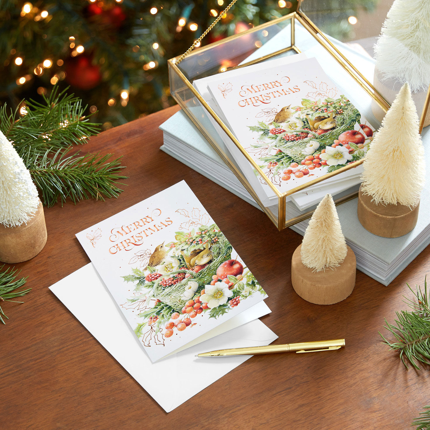 Marjolein Bastin Birds Boxed Christmas Card Pack in use image number 7