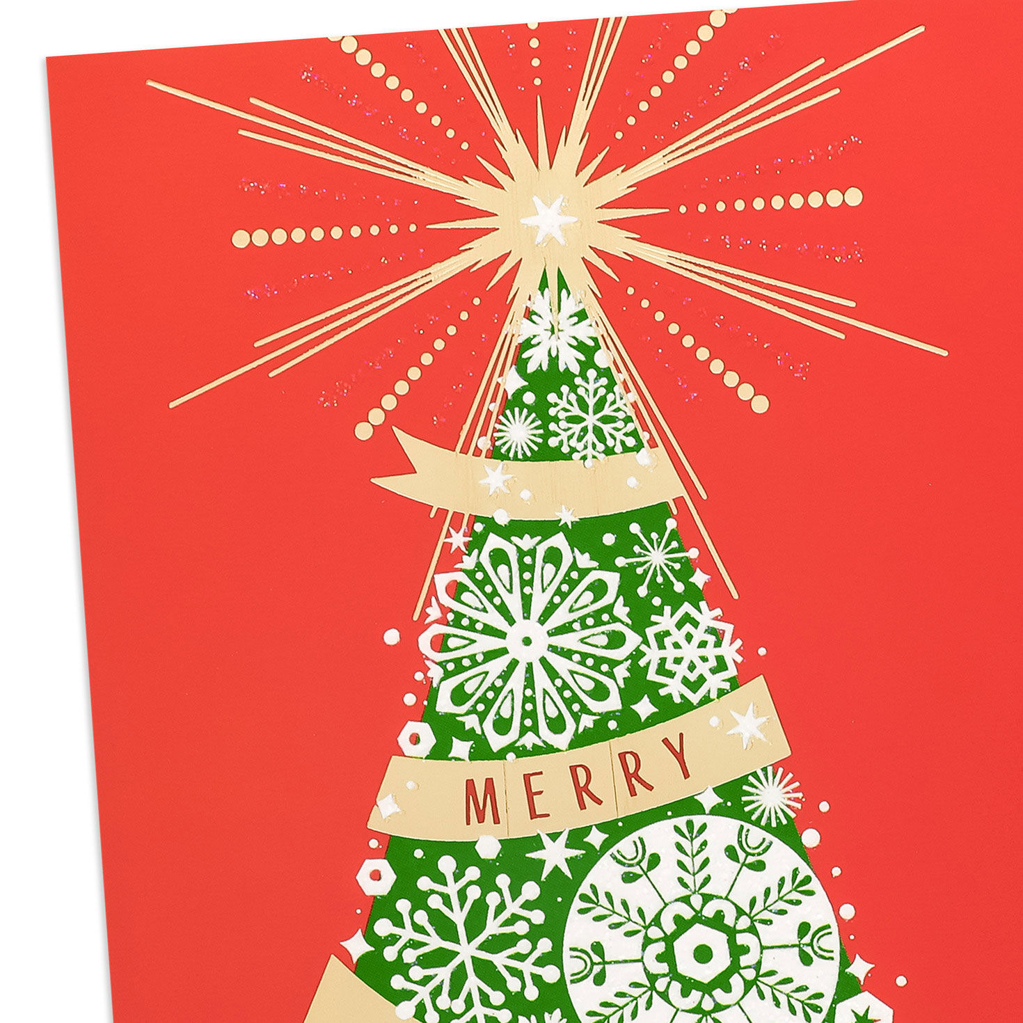 Snowflakes and Tree Money Holder Christmas Card Pack Cover Detail image number 5