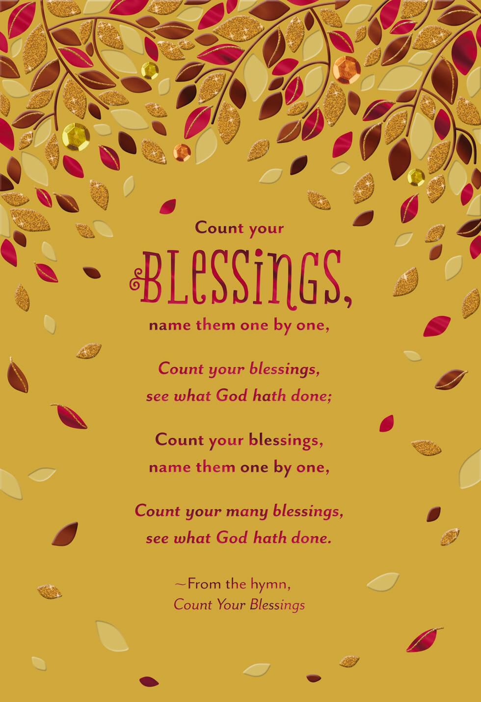 Count Your Blessings Religious Thanksgiving Card Greeting Cards Hallmark