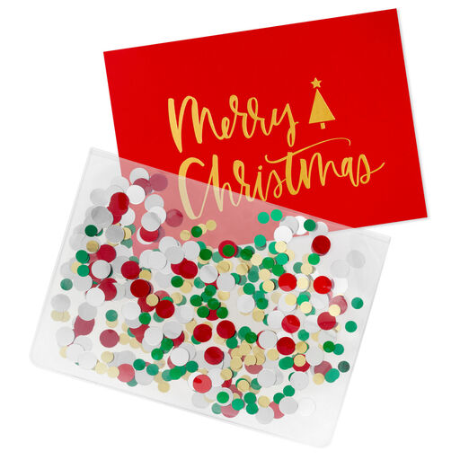 Merry Christmas Gift Card Holder Pouch With Sequins, 