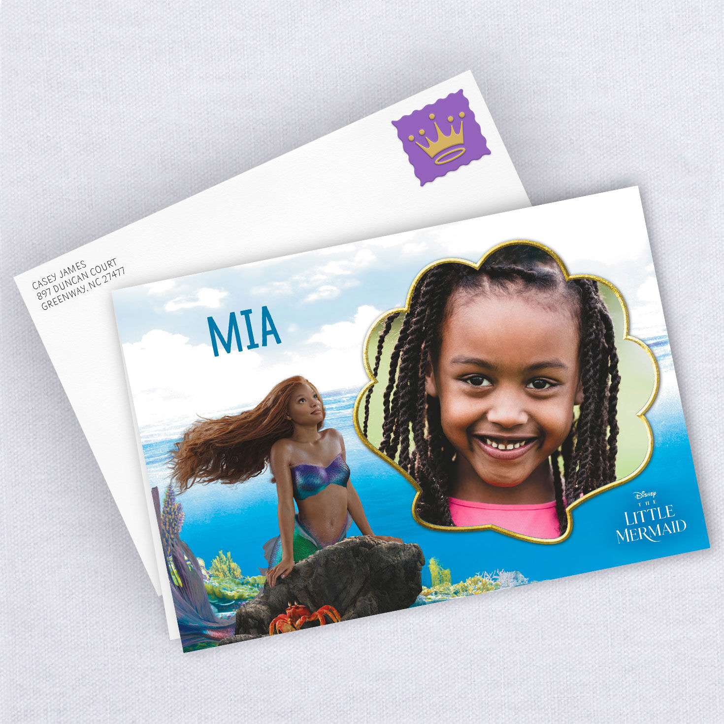 Personalized Disney The Little Mermaid Photo Card, , large image number 4