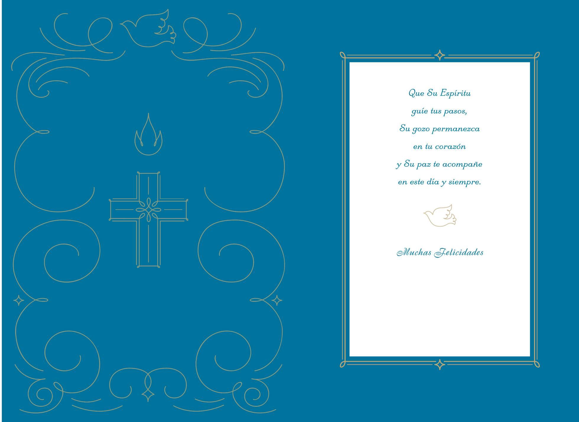 Blue Certificate Religious Spanish-Language Confirmation Card for Boy