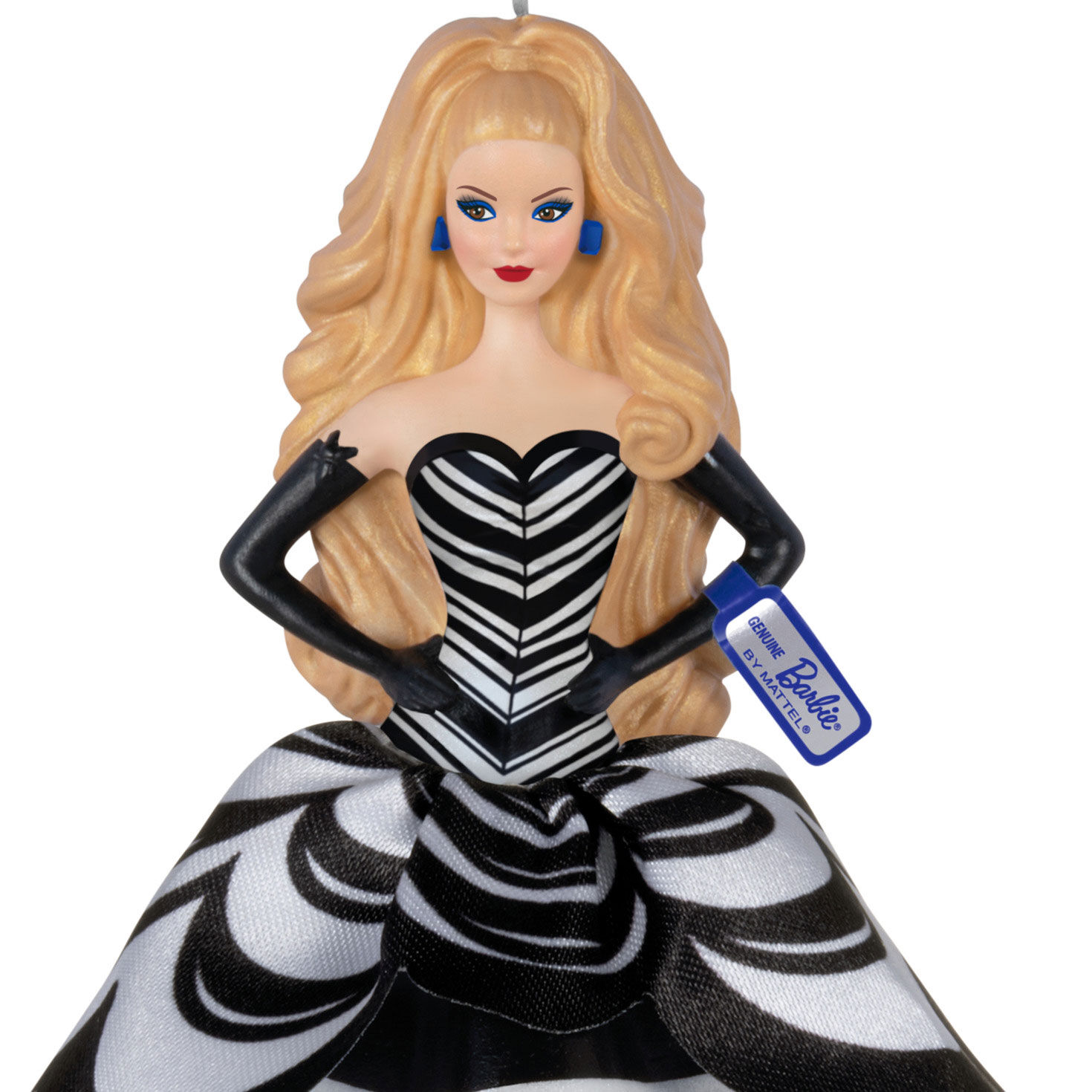 Barbie 65th Anniversary Blue Sapphire Porcelain and Fabric Ornament Keepsake Ornaments Hallmark