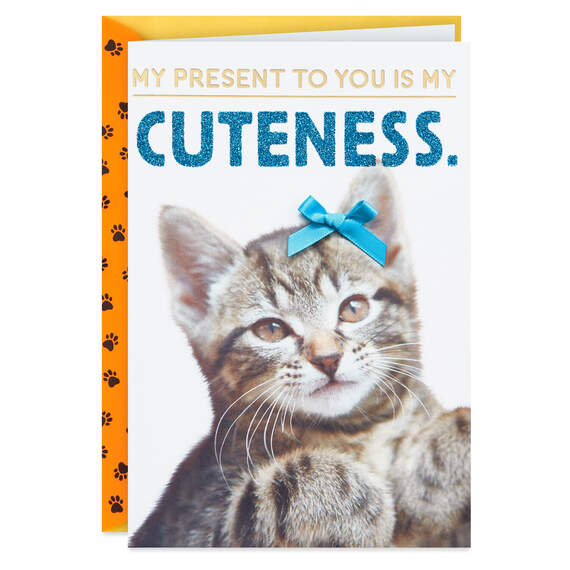 Cuteness Kitten Birthday Card, , large image number 1