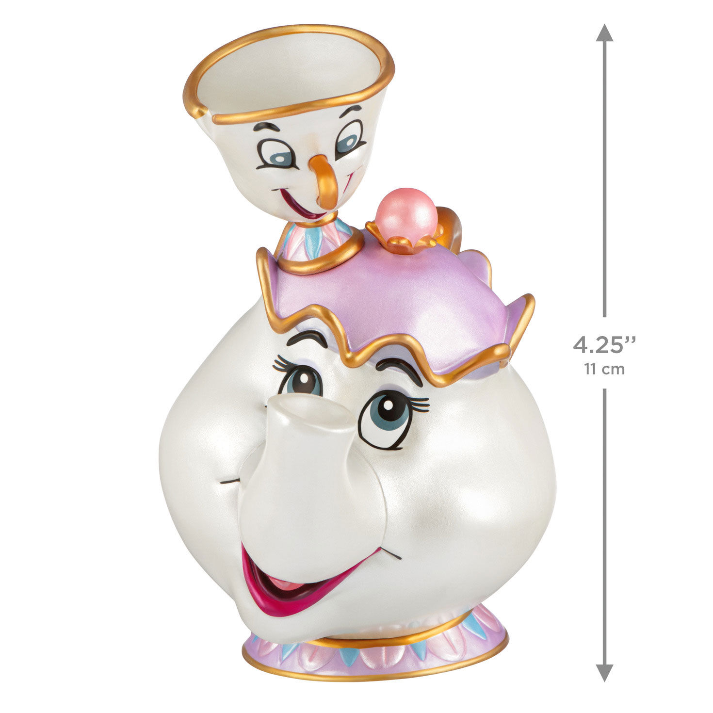 Beauty and the Beast Mrs. Potts and Chip Ornament measurement image number 3