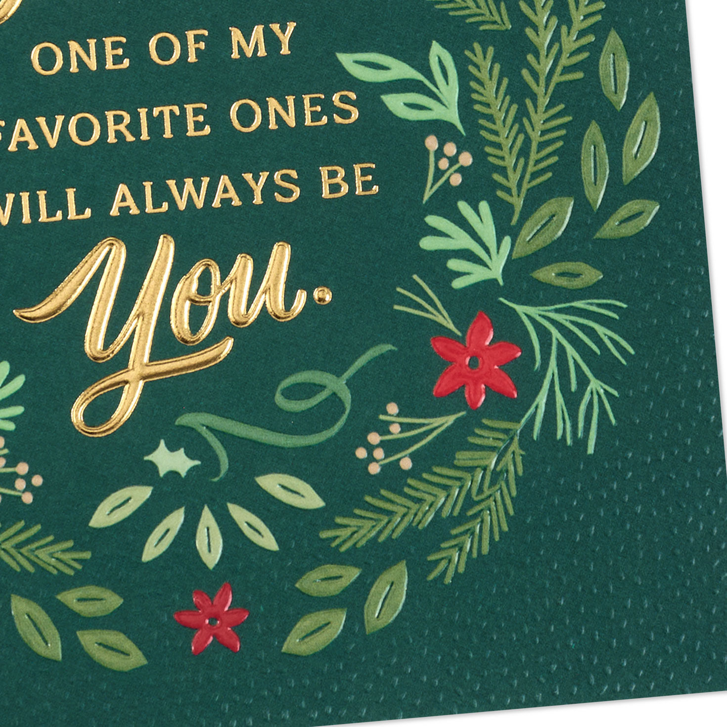 Elegant Greenery Thinking of You Christmas Card Card Front Detail image number 5