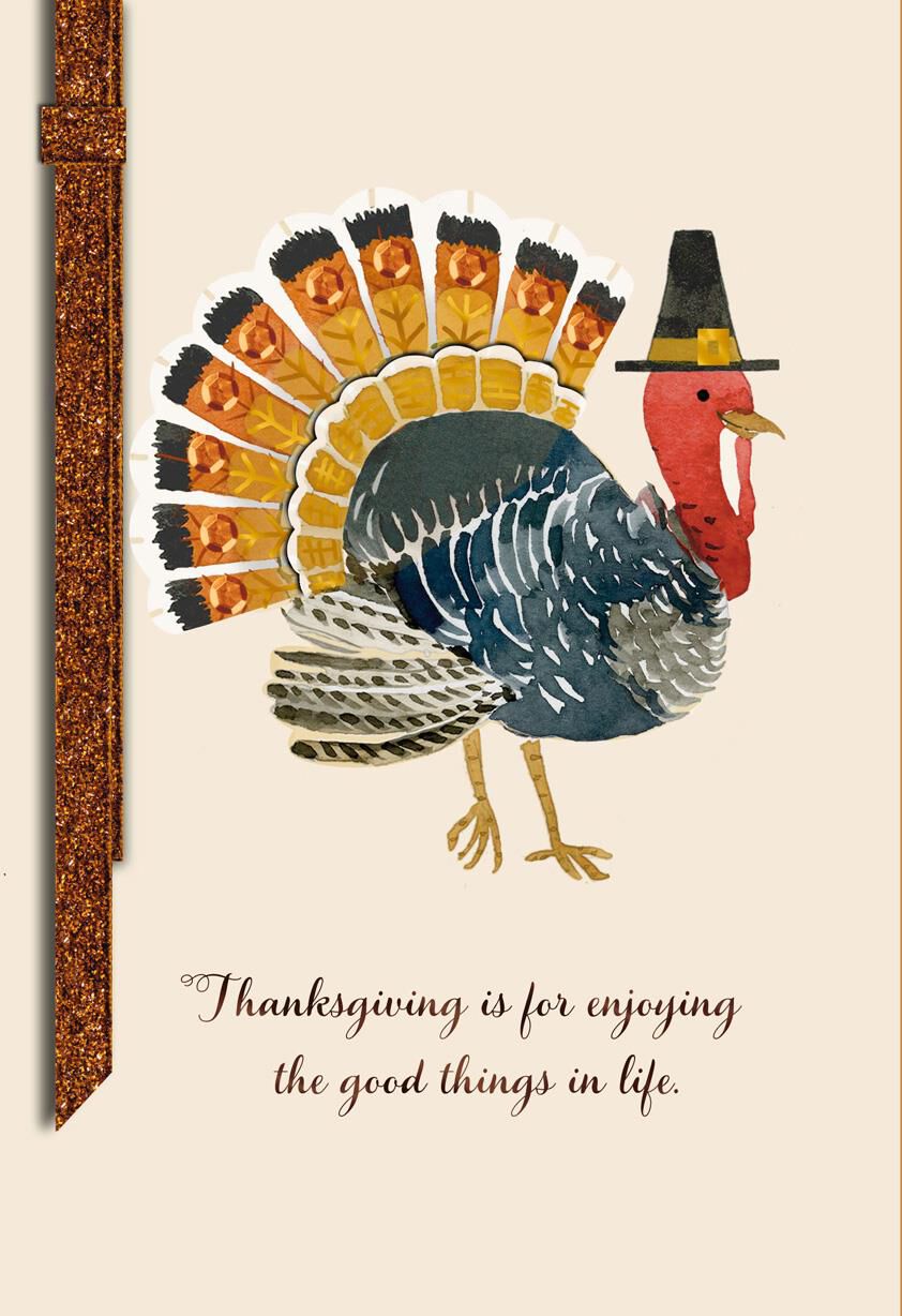 Bejeweled Turkey Thanksgiving Card