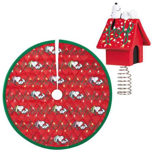 Mini The Peanuts® Gang Snoopy Christmas Tree Topper and Tree Skirt, Set of 2, 