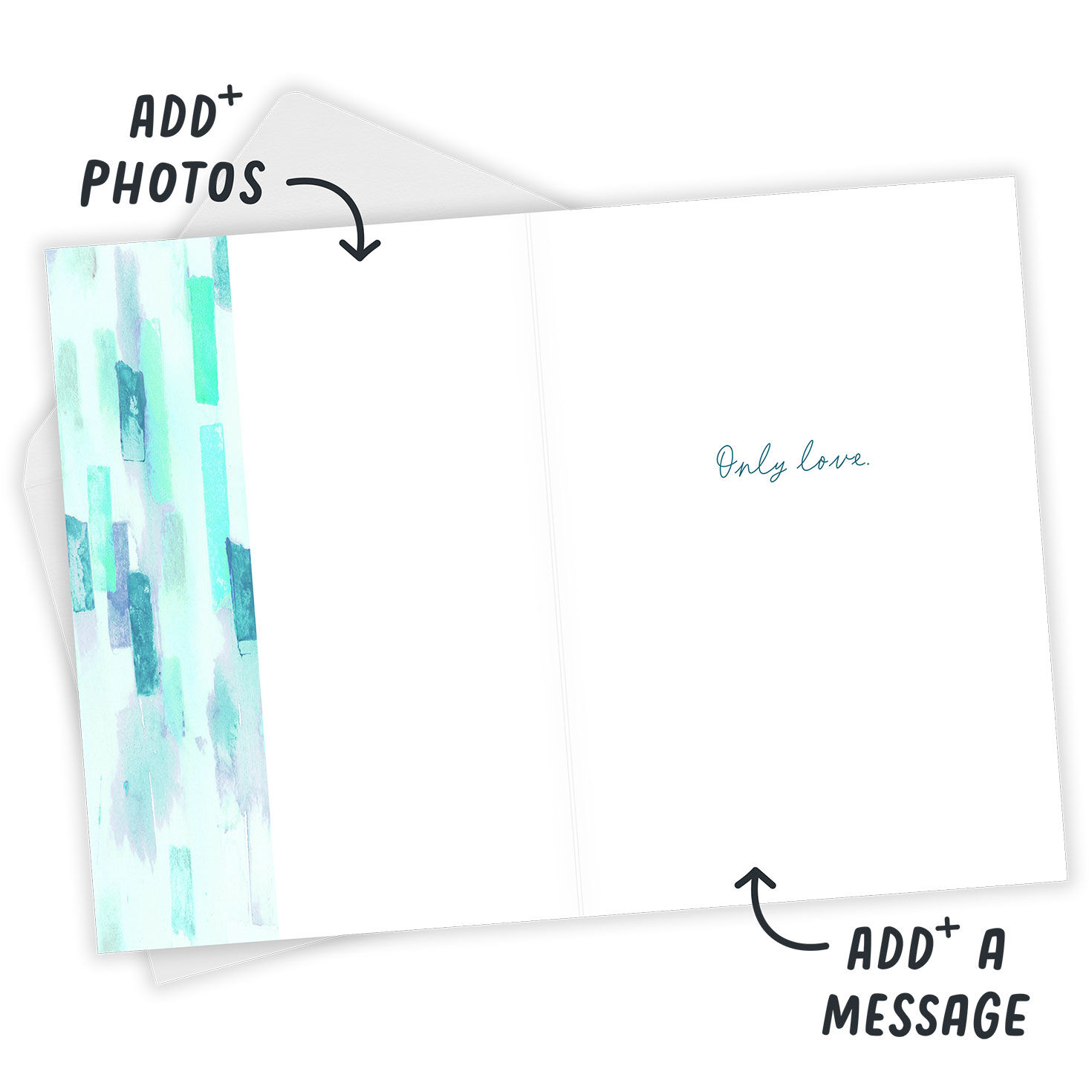 Blue and Purple Watercolor Design Personalized Card  image number 3