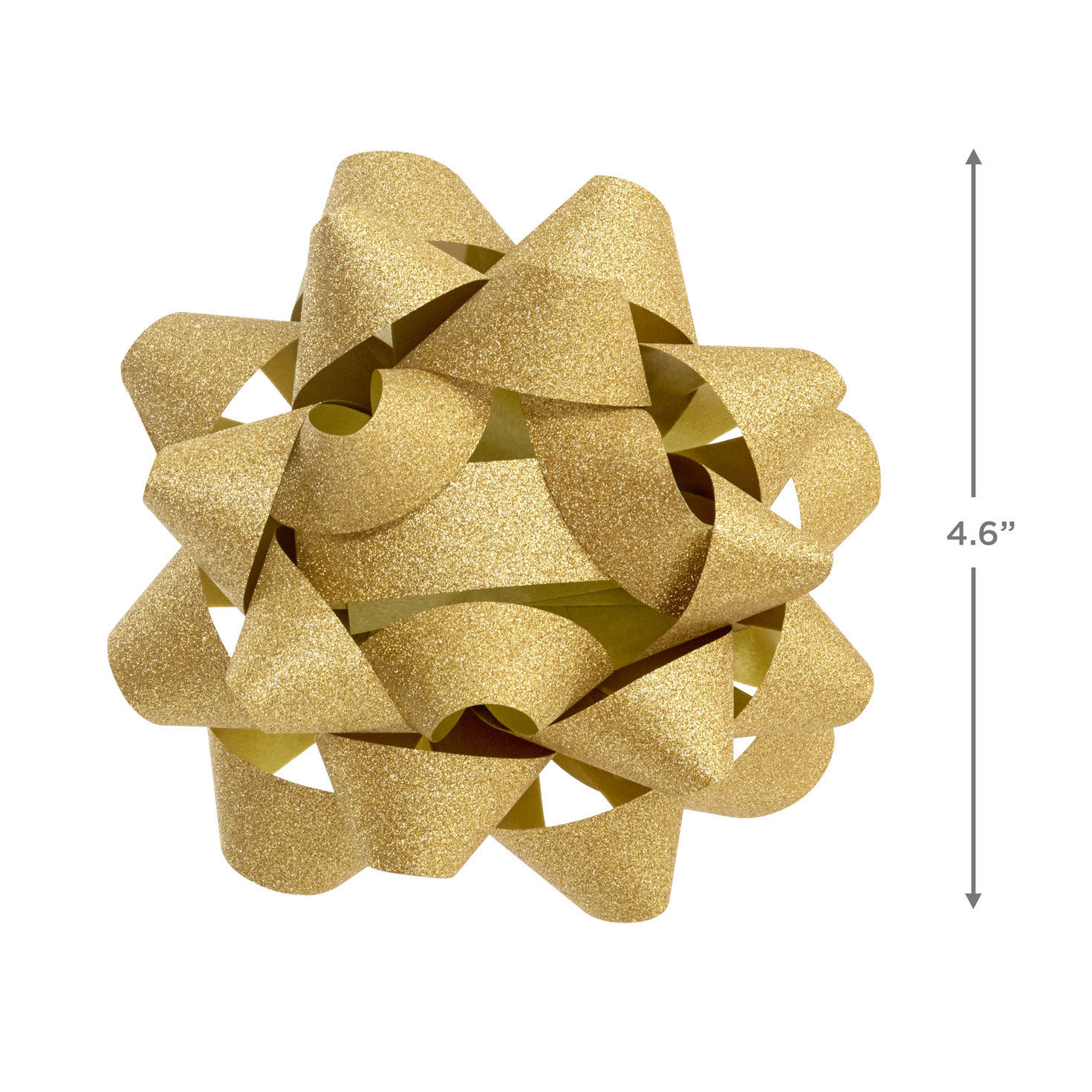 4.6" Sparkling Gold Gift Bow, Gold, large image number 3
