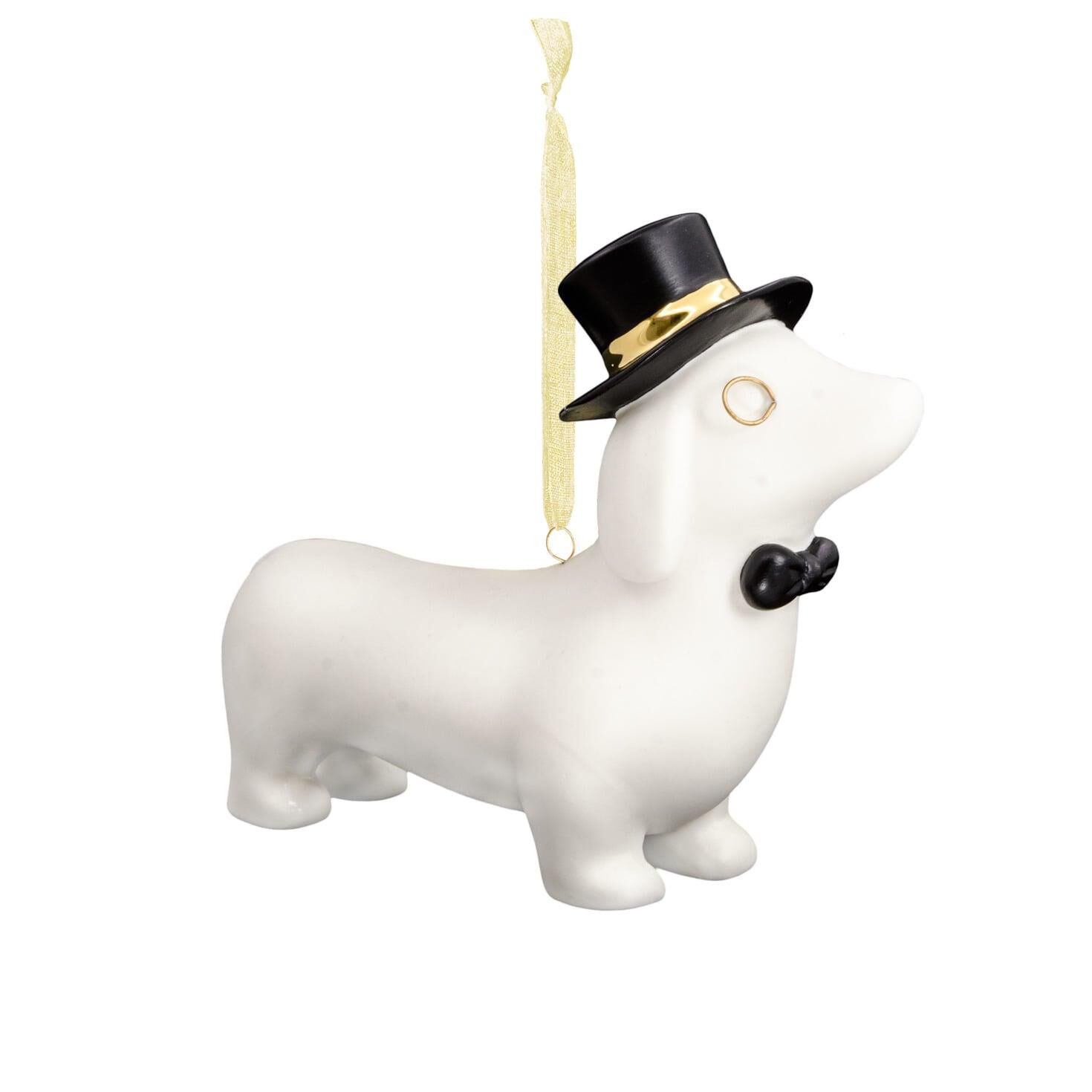 Signature Premium Dapper Dachshund Wiener Dog Porcelain Hallmark Ornament Specialty Ornaments Hallmark