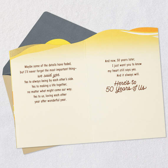 My Heart Still Says Yes 50th Anniversary Card, , large image number 4