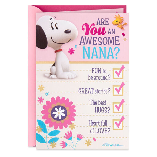 Peanuts® Snoopy Awesome Nana Checklist Mother's Day Card, 