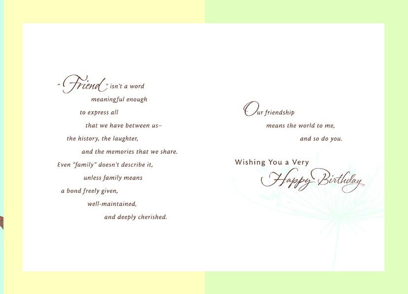 Bird on a Branch Friend Birthday Card