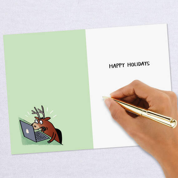 Hacker the Reindeer Naughty List Funny Christmas Card, , large image number 6