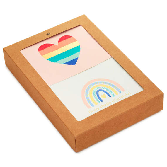 Hearts and Rainbows Assorted Blank Thank-You Notes, Pack of 50