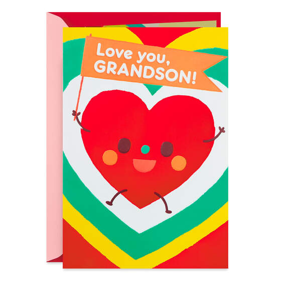 Oh-So-Bright Pop-Up Valentine's Day Card for Grandson, , large image number 1