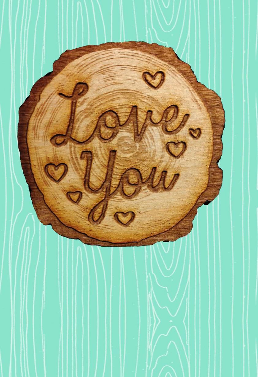 Rustic Wood Carving Mother's Day Card