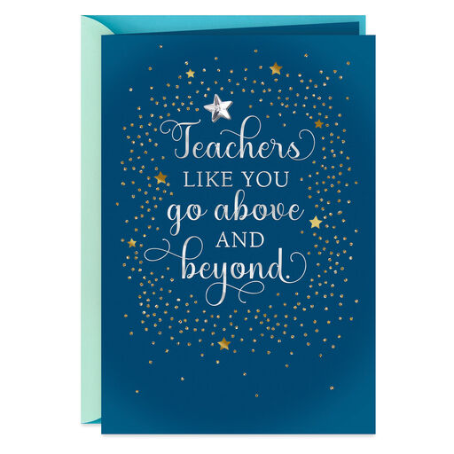 You Go Above and Beyond Thank-You Card for Teacher, 