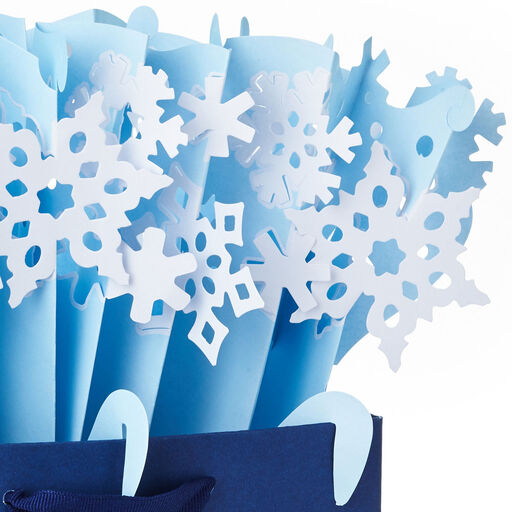 Blue With Snowflake Cutouts WonderFill Paper Gift Bag Topper, 