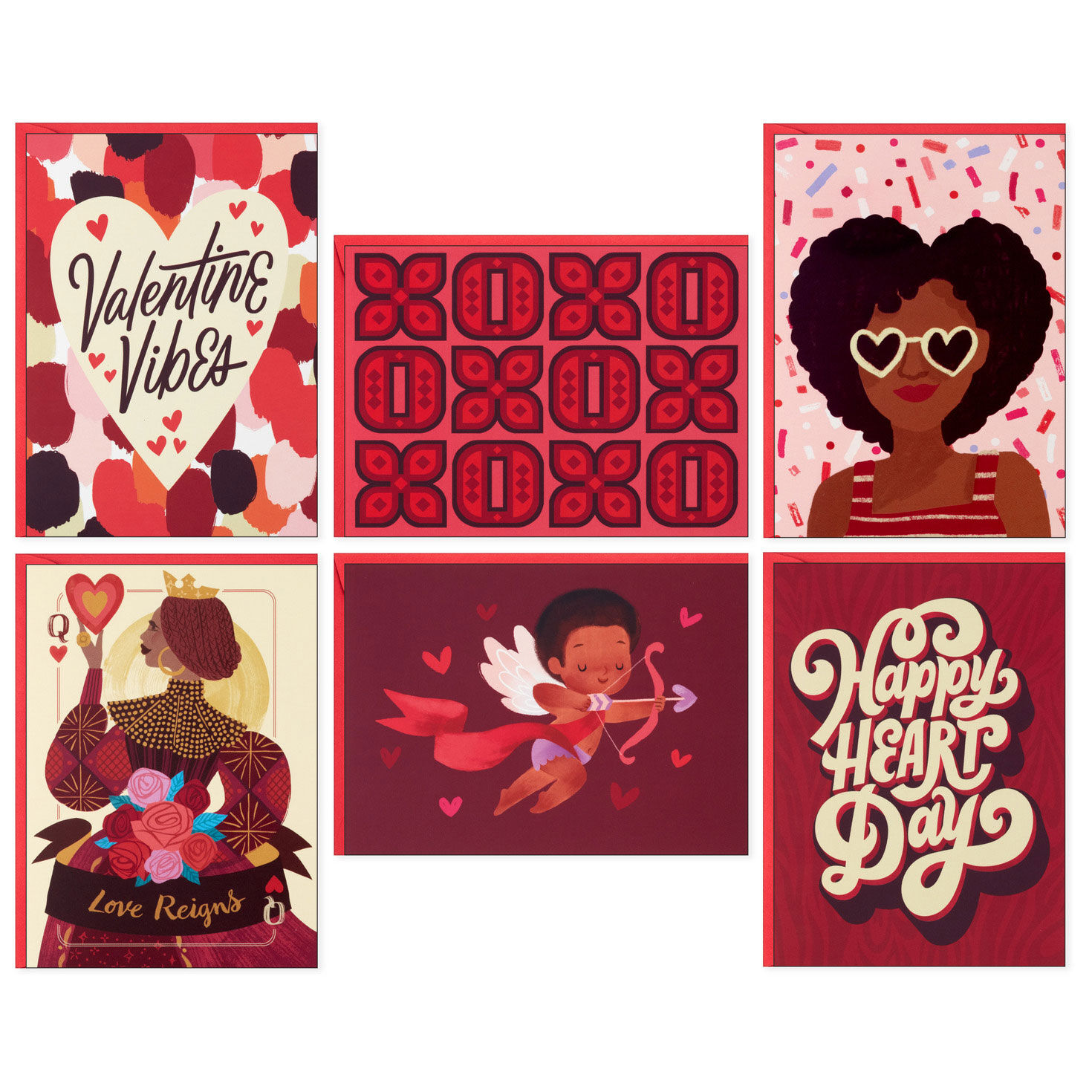 Valentine Vibes Assorted Blank Valentine's Day Cards, Pack of 36
