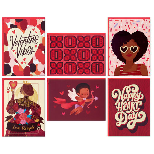 Valentine Vibes Assorted Blank Valentine's Day Cards, Pack of 36, 
