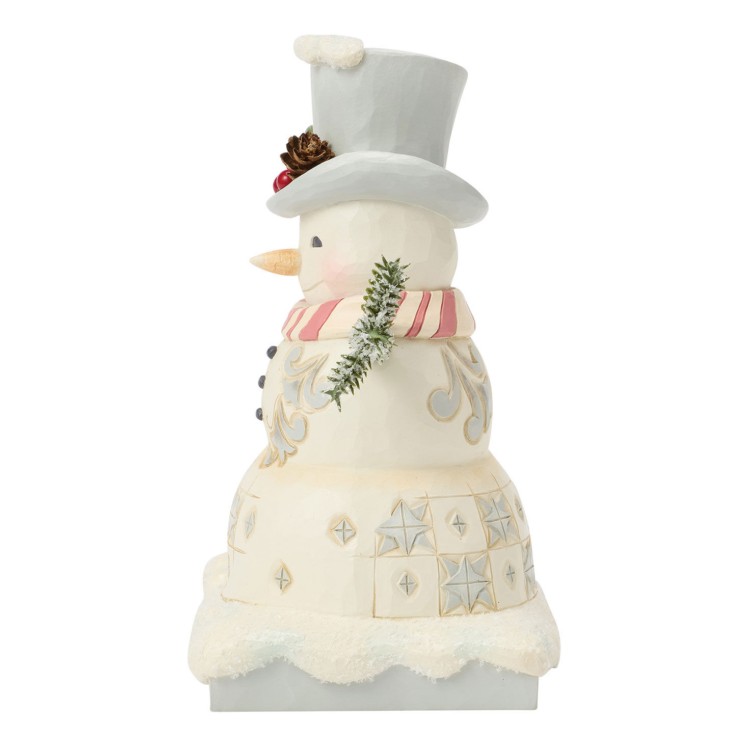 Snowman With Evergreen Arms Jim Shore Statue Side image number 3