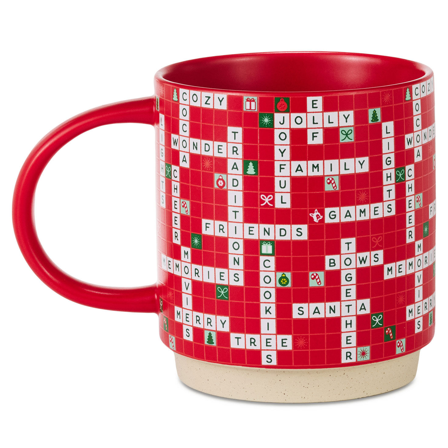 Holiday Words and Symbols Crossword Puzzle Mug back image number 2