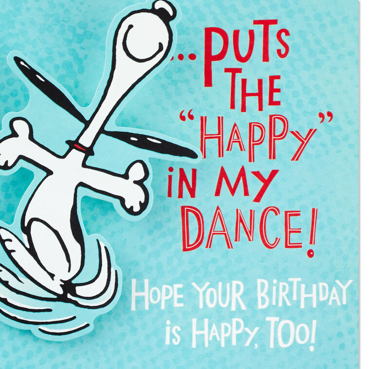 Peanuts Snoopy Happy Dance Birthday Card Greeting Cards Hallmarksnoopy ...